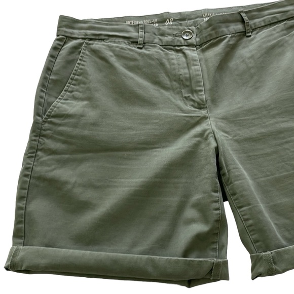 Gap Roll-Up Boyfriend Khaki Cotton Shorts, Size 8 - Picture 8 of 14